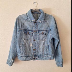 Woman Oversized Crop Denim Jacket  , Size S, Sample Sale